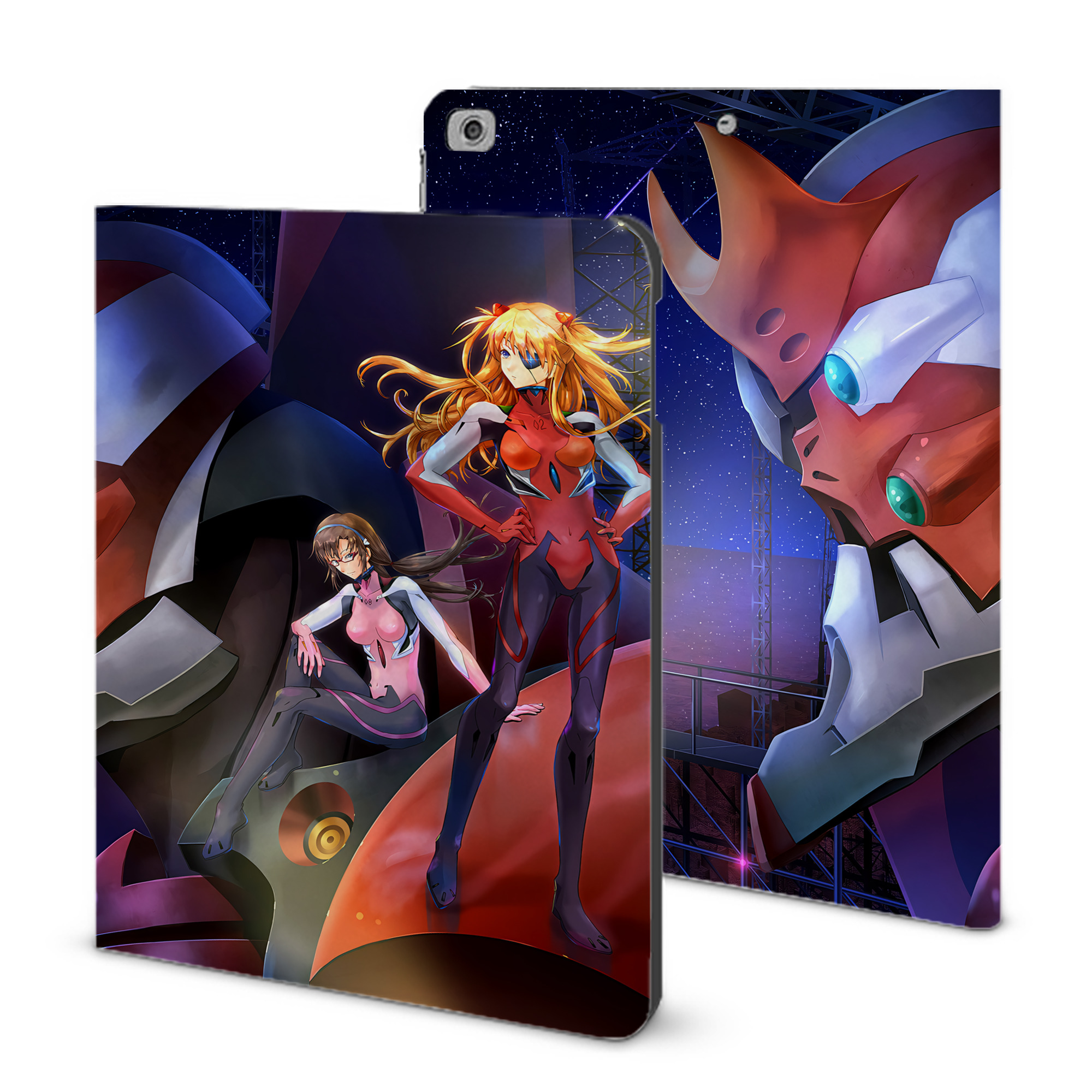 （画像用） EVA 新世紀エヴァンゲリオン IPad ケース ブック型 PUレザー TPU 耐衝撃 軽量 薄型 ペン収納なし 全面保護 IPad 各モデル対応